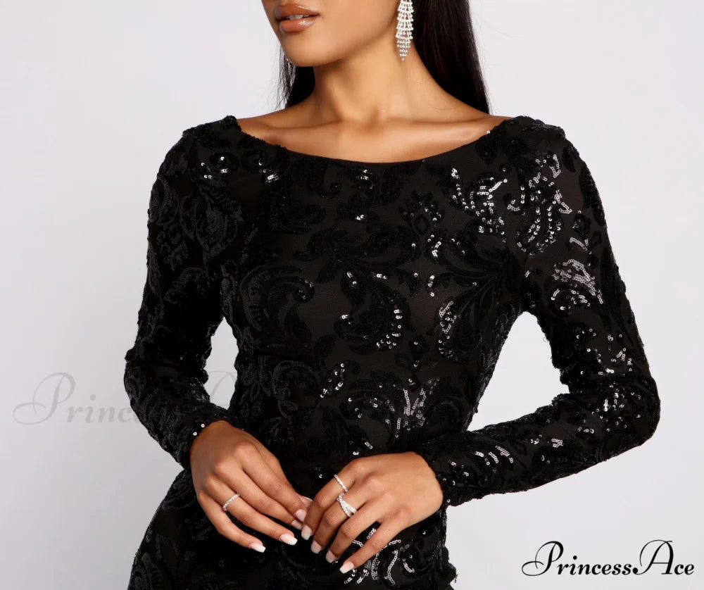 Kimmy Formal Stylish Sequin Mini Dress
