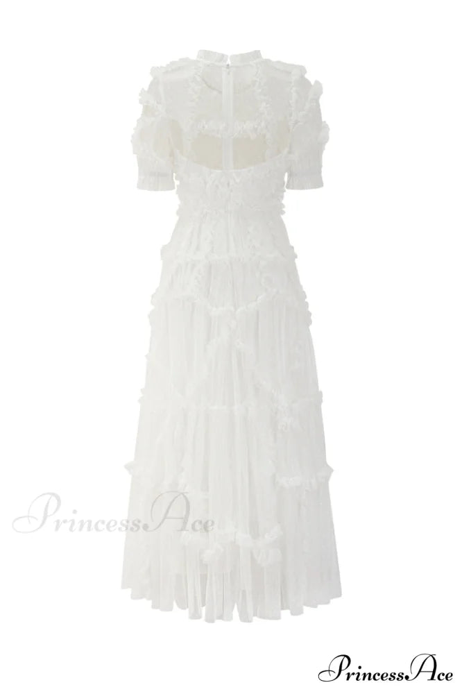 Kinley Ruched Ruffle Charming Hem Maxi Dress