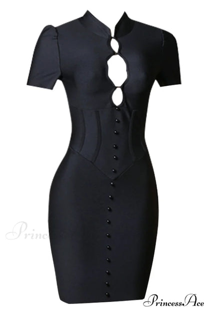 Kiri HIgh Neck Charming Mini Bandage Dress