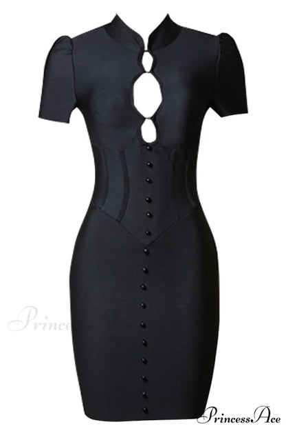 Kiri HIgh Neck Charming Mini Bandage Dress