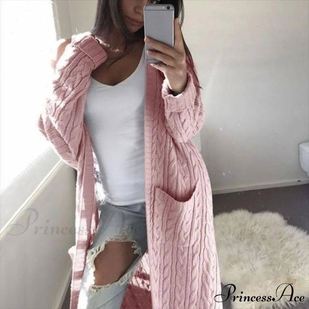 Knit Cozy Cardigan Pink / S