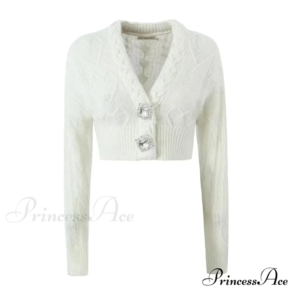 Knit Diamond Pink Cardigan Beige2 / S