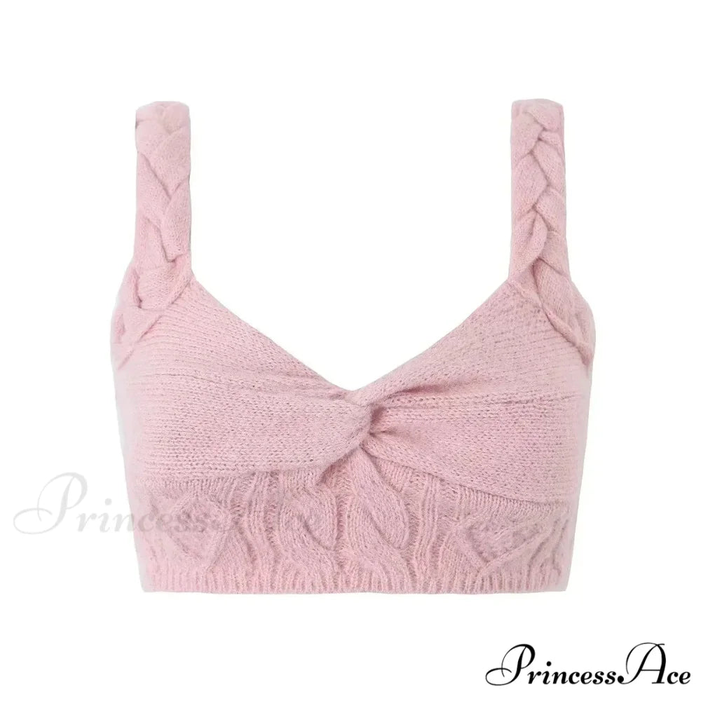 Knit Diamond Pink Cardigan pink3 / S