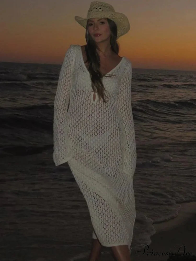 Knit Flare Stylish Long Sleeve Dress