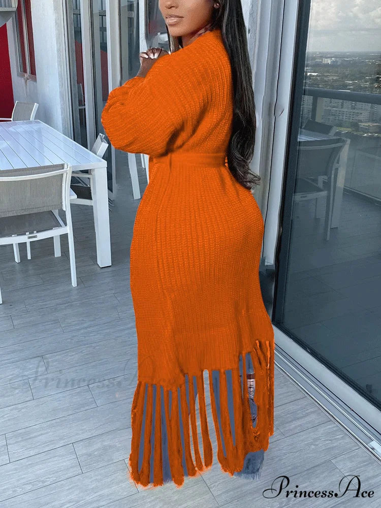 Knit Slit Graceful Turtleneck Sweaters