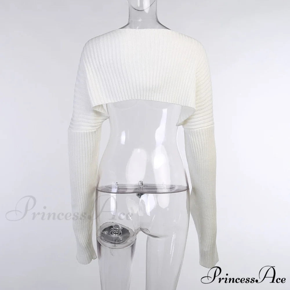 Knit Sweater Stylish Cropped Sleeve