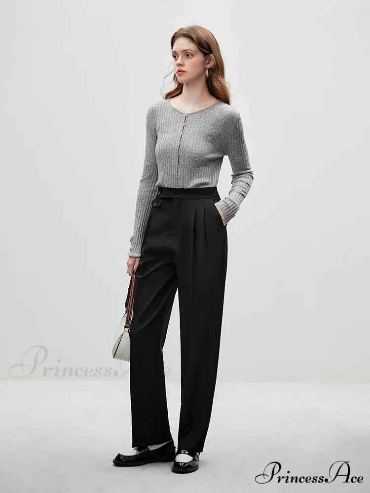 Knitted Circular Neck Jumper Informal Baggy Jumper swraters-241228