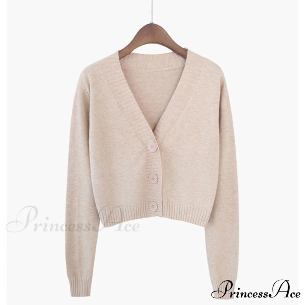 Knitted Crop Women Korean Short Cardigan
