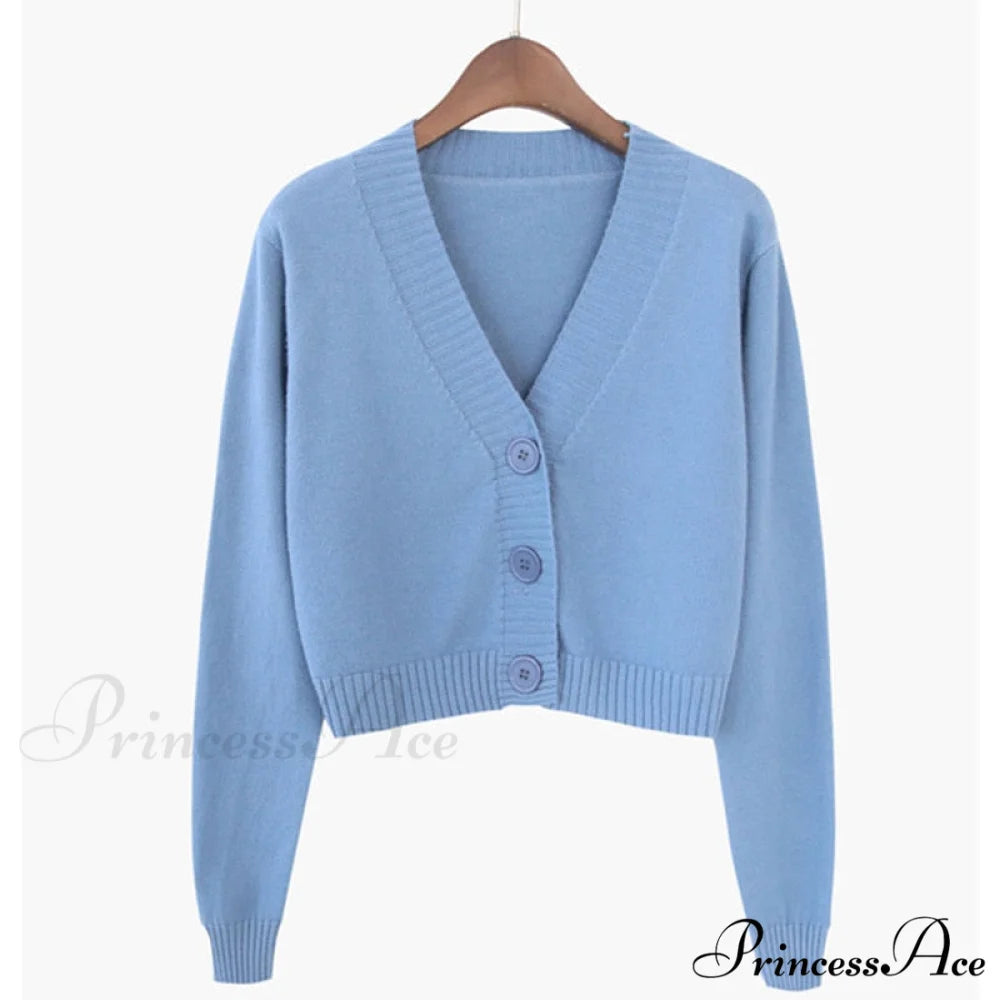 Knitted Crop Women Korean Short Cardigan