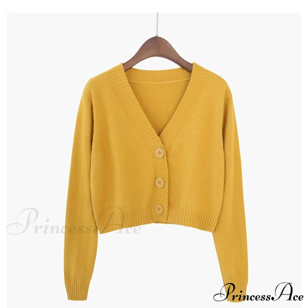 Knitted Crop Women Korean Short Cardigan