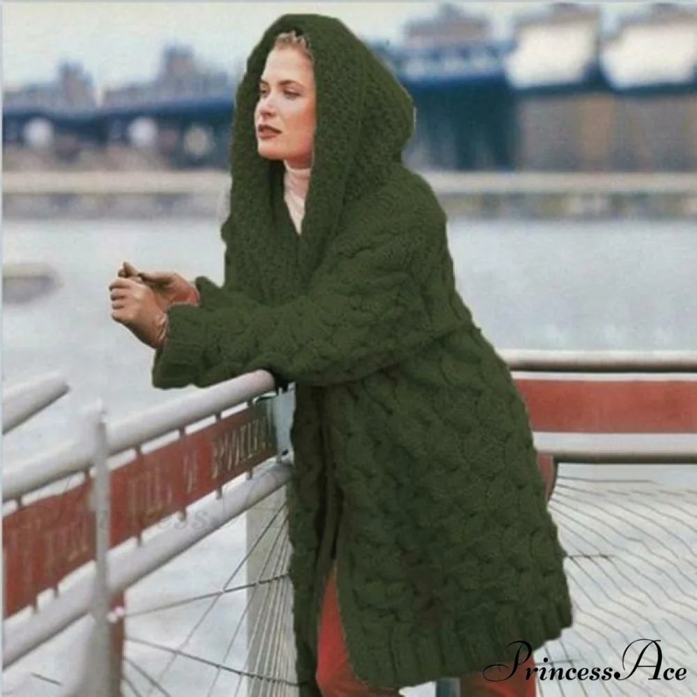 Knitted Elegant Cardigan Green / S