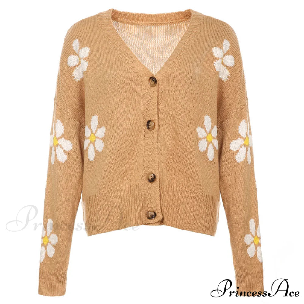 Knitted Flowered Cardigan
