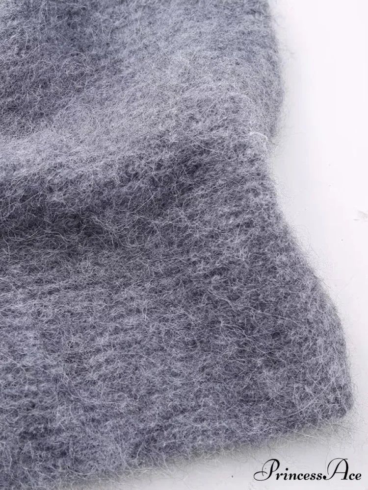Knitted for Sweater Asymmetrical Arm Long Top Women