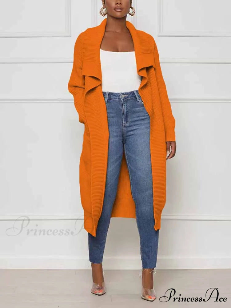 Knitted Sleeveless Graceful Floral Mini Dress Orange / S