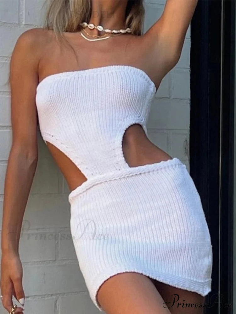 Knitted Solid Graceful Pullover Casual Sweater White / S