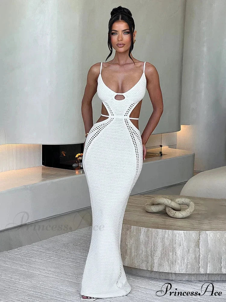 Knitted Sophisticated Long Vacation Dress vacationdress-250223