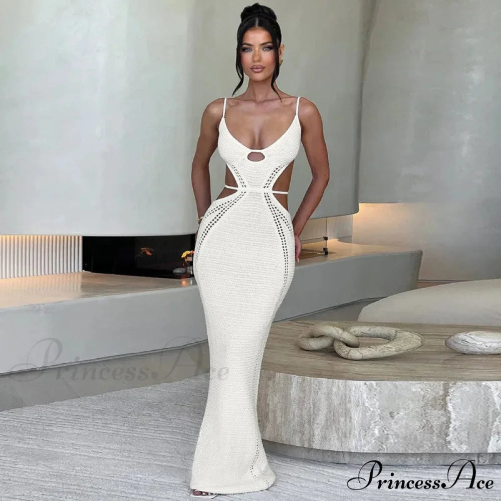 Knitted Sophisticated Long Vacation Dress vacationdress-250223