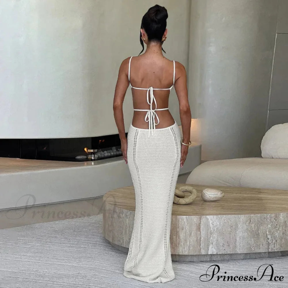 Knitted Sophisticated Long Vacation Dress vacationdress-250223