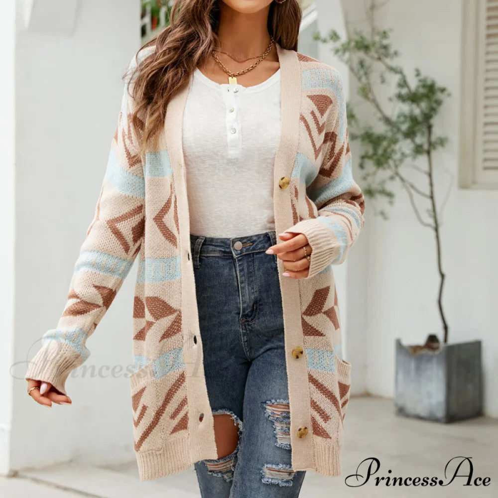Knitted Vintage Cardigan Beige / S
