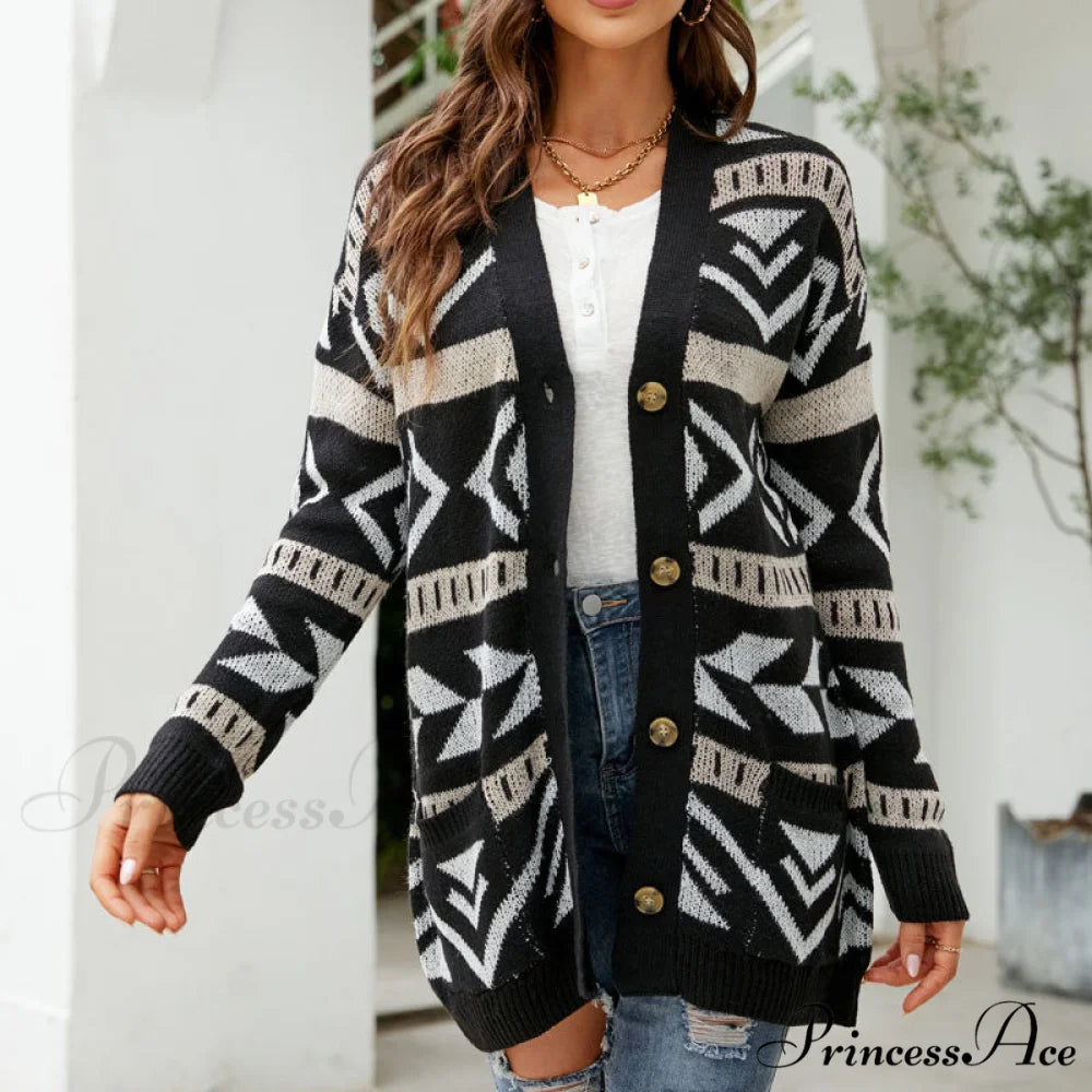 Knitted Vintage Cardigan Black / S