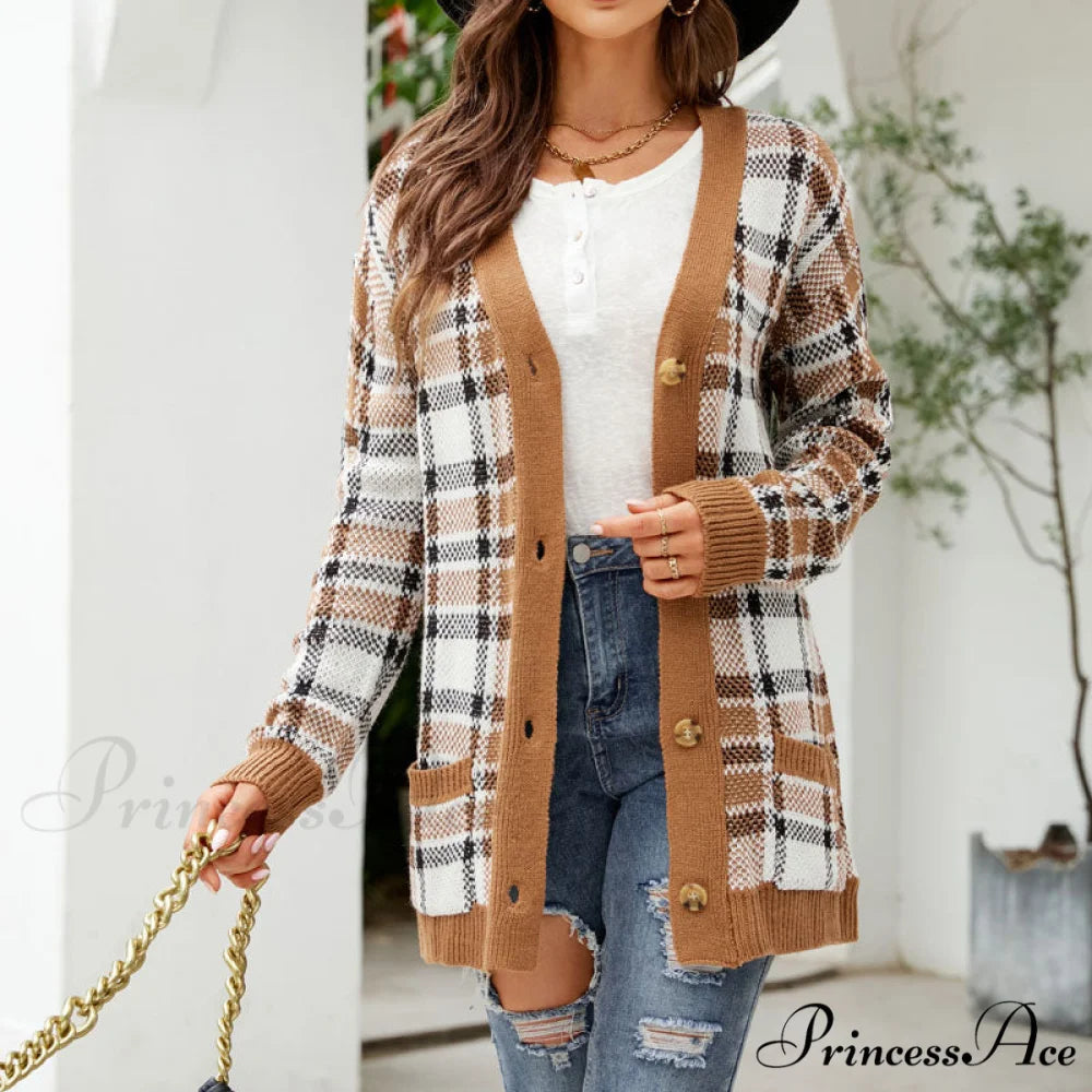 Knitted Vintage Cardigan Brown / S