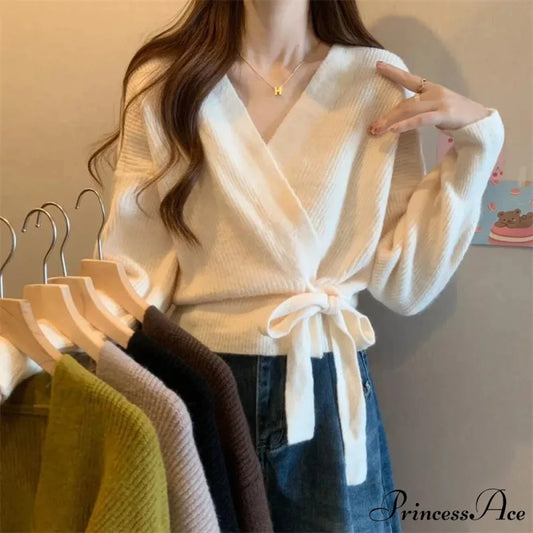 Knotted Waist Slimming Knit Cardigan cardigans-241228