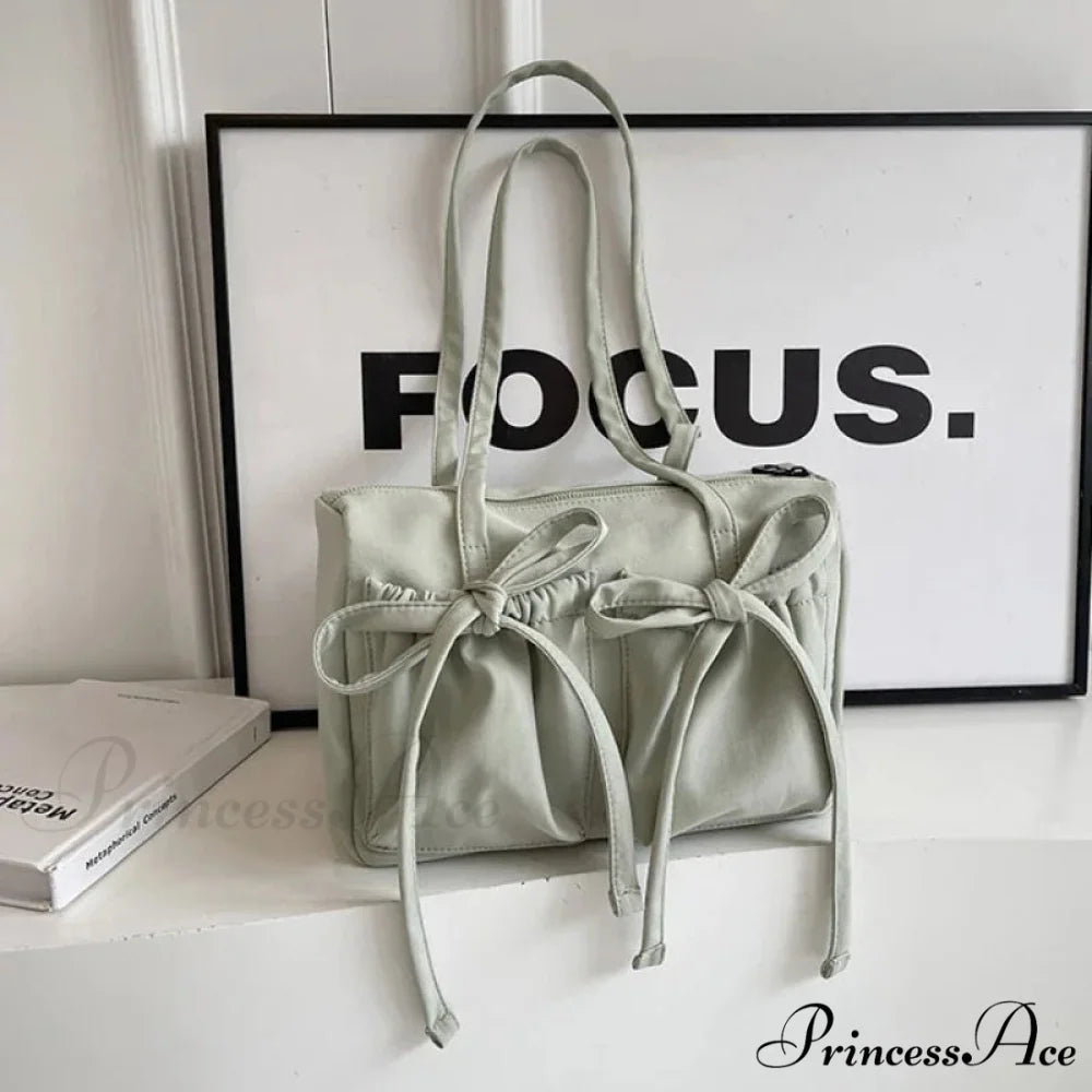 Korean Arch Nylon Collapsible Shoulder Bag Green shoulder-250126