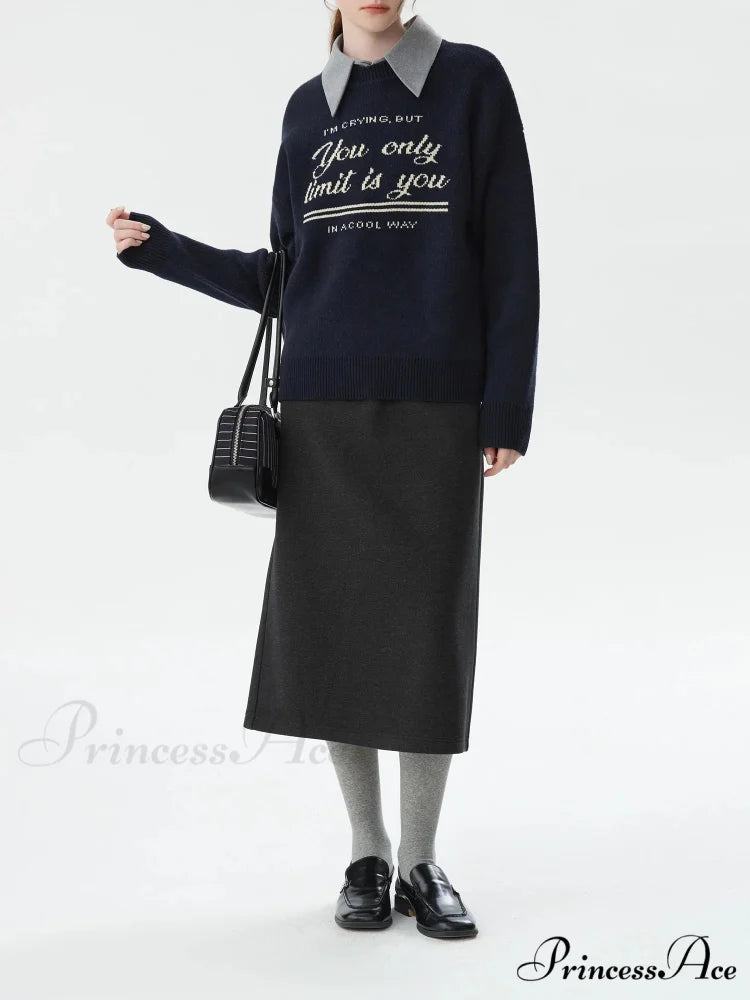 Korean Fashion Pullover Knitted Jumper swraters-241228