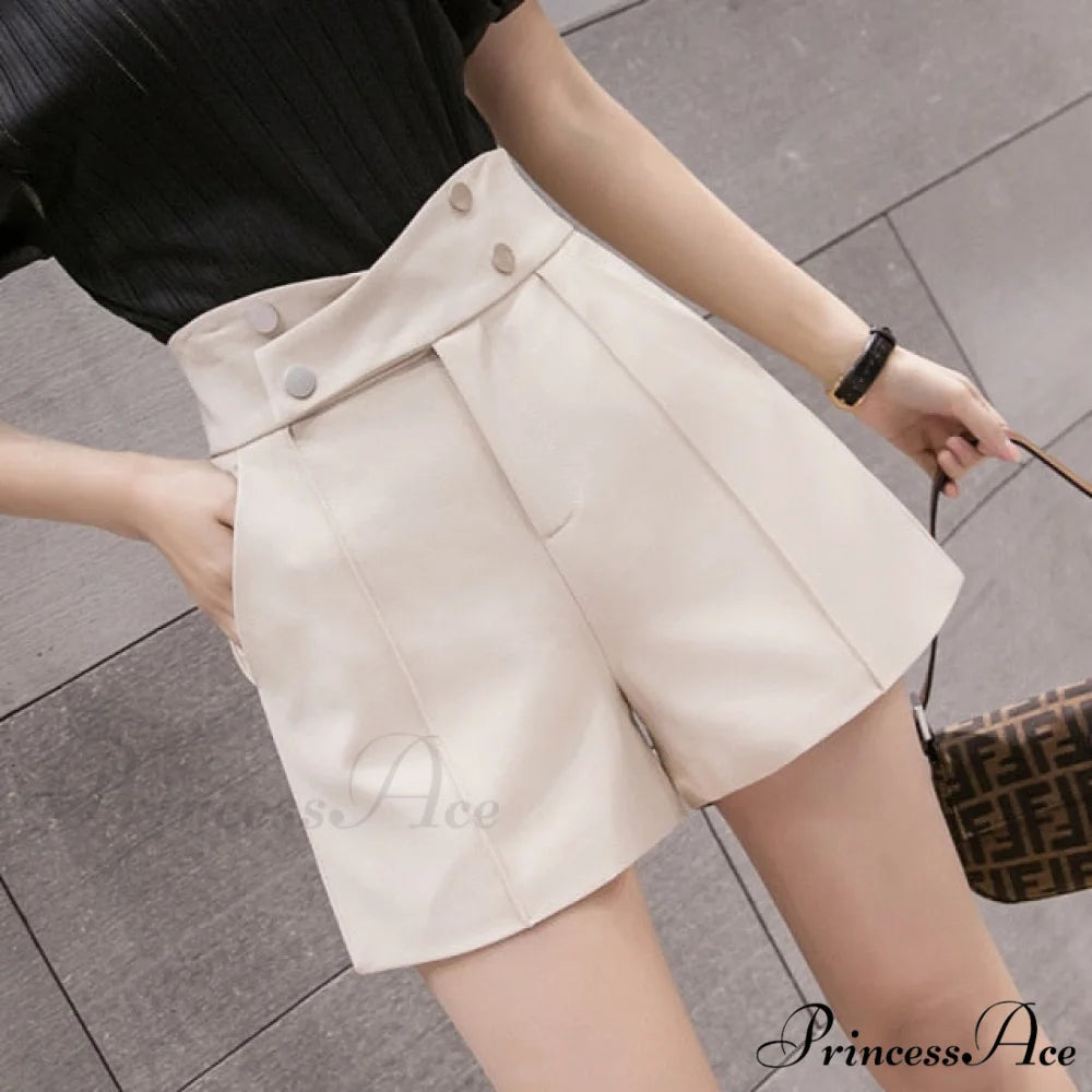 Korean Style High Waist Shorts apricot / S