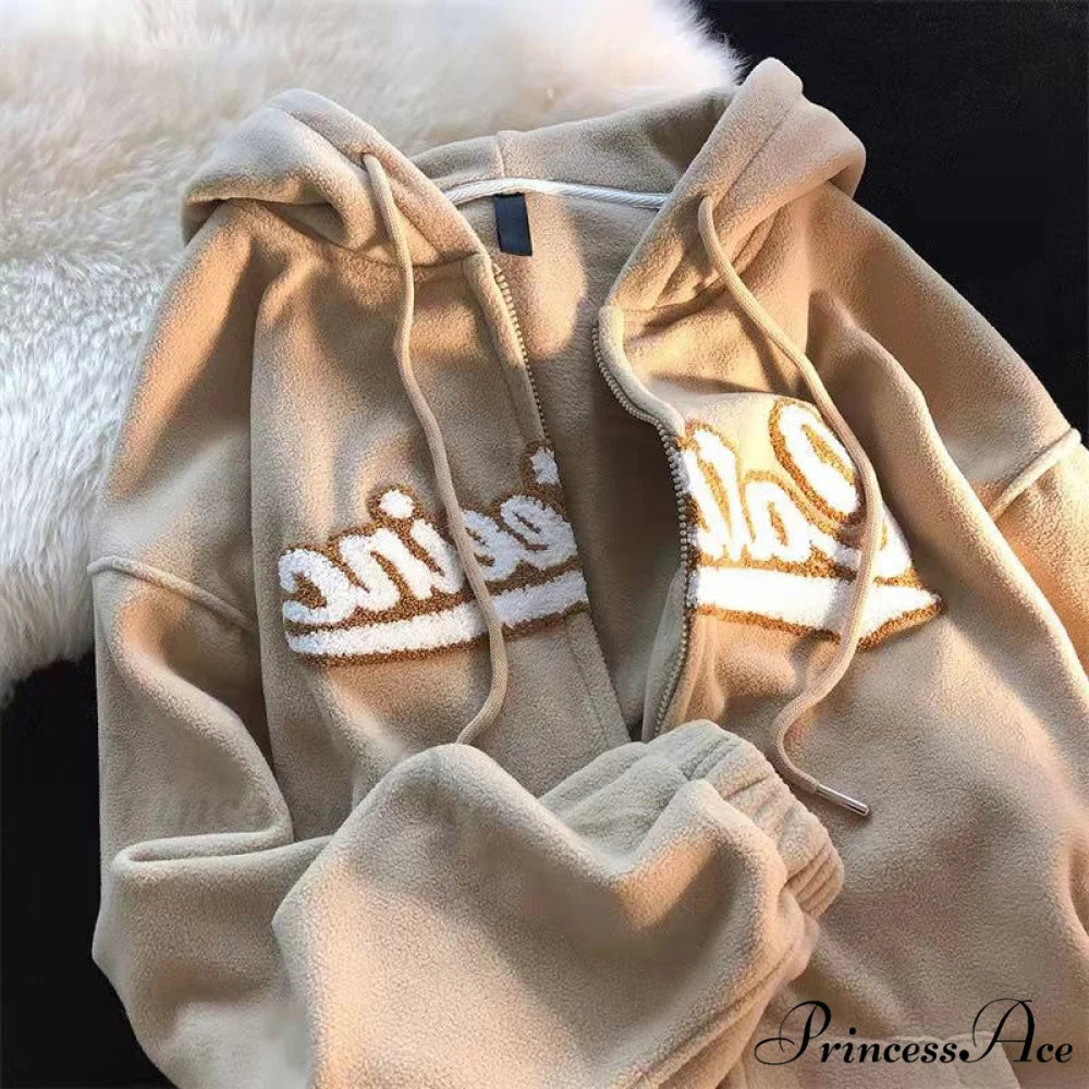 Korean Version Oversized Solid Color Hoodies Camel / S Sweatshirts & Hoodies-L