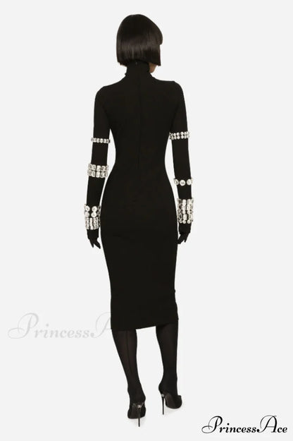 Kris Rhinestone Stylish Bodycon Dress