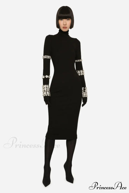 Kris Rhinestone Stylish Bodycon Dress