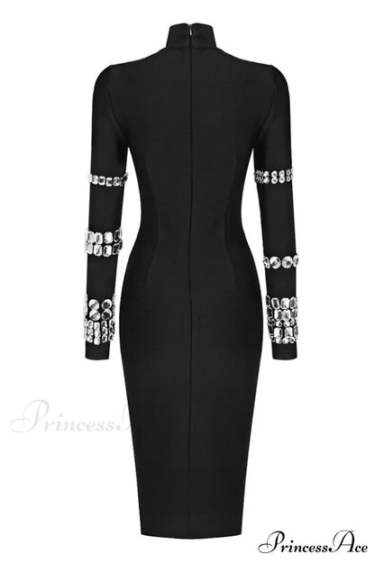 Kris Rhinestone Stylish Bodycon Dress