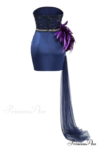 Kuka Strapless Stylish Sequin Mini Dress
