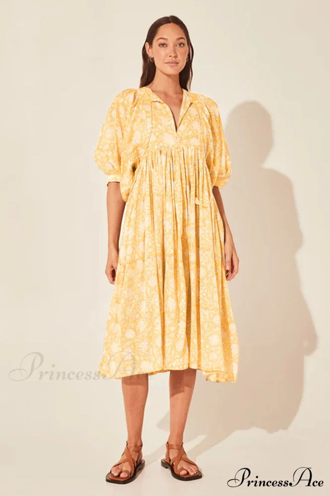 Kyra Summer Stylish Boho Dress S / Tangerine