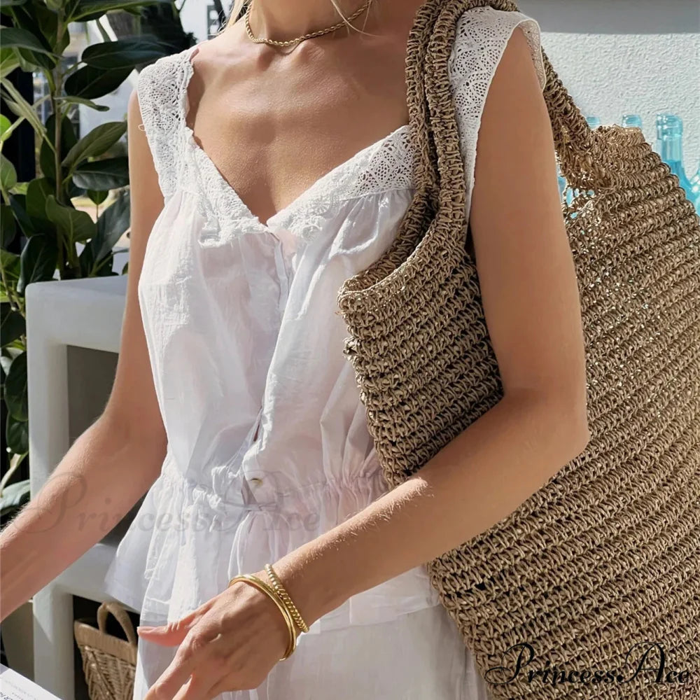 Lace Button Up Short Top croptop-250223