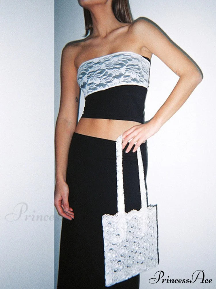 Lace Corset Graceful White Tops