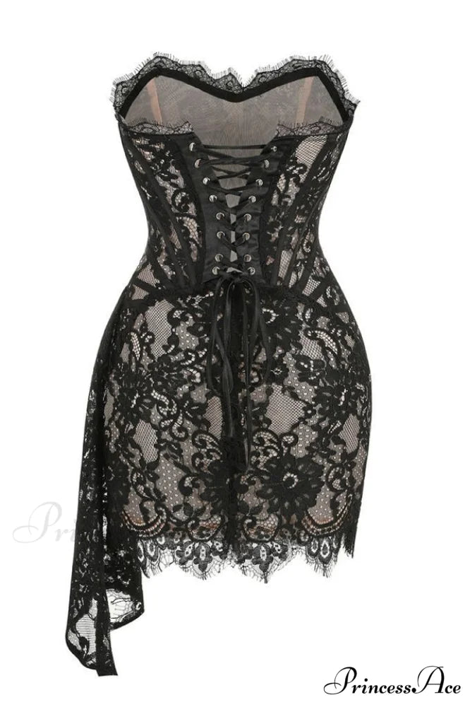 Lace Corset Stylish Draped Mini Dress
