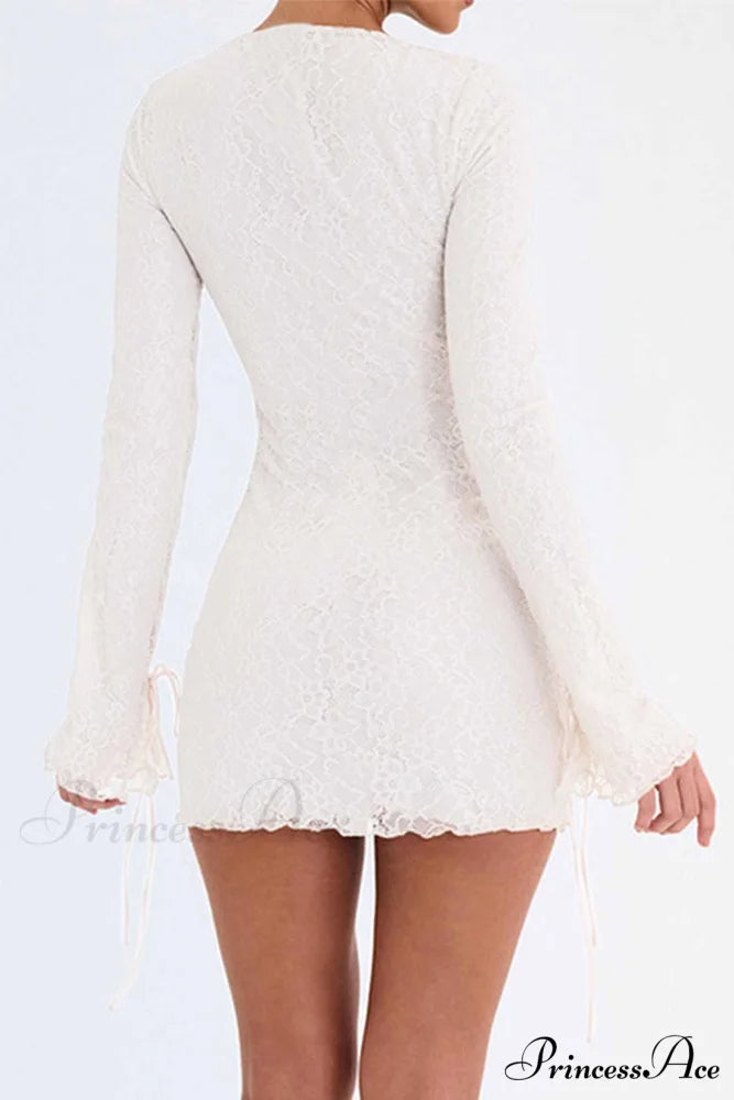 Lace Crew Neck Mini Dress