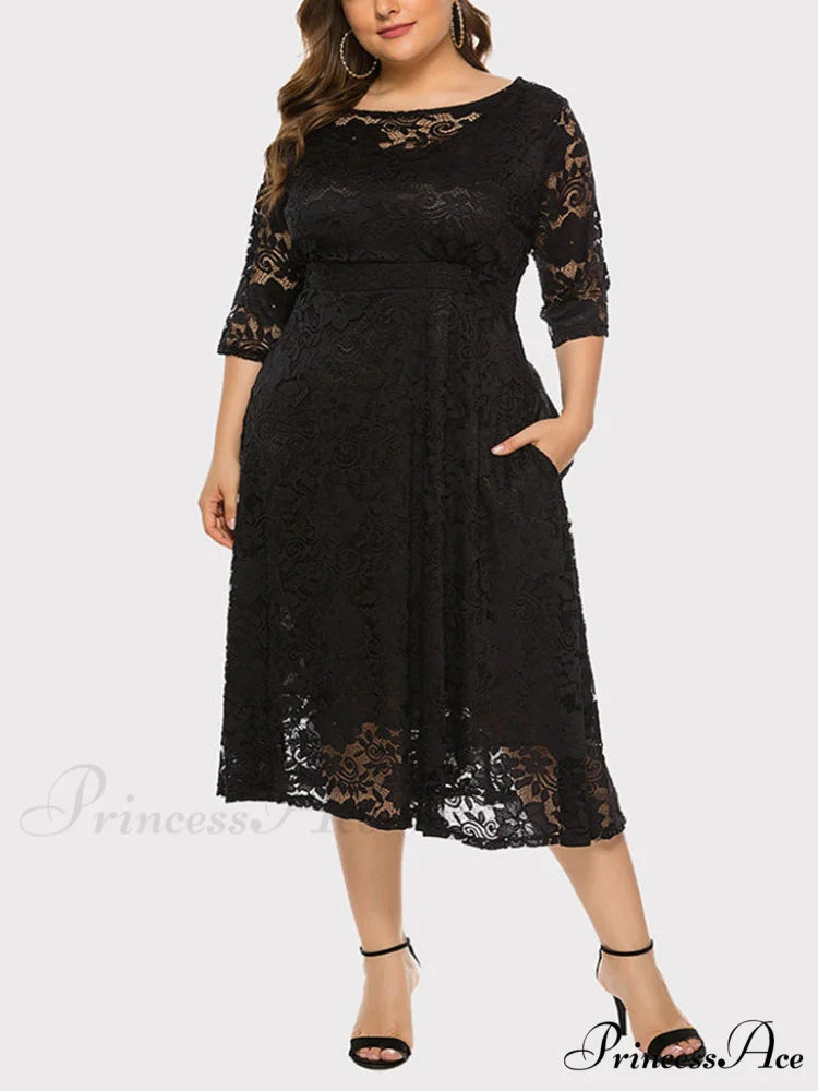 Lace Detail Graceful Bandeau Top Black / XL