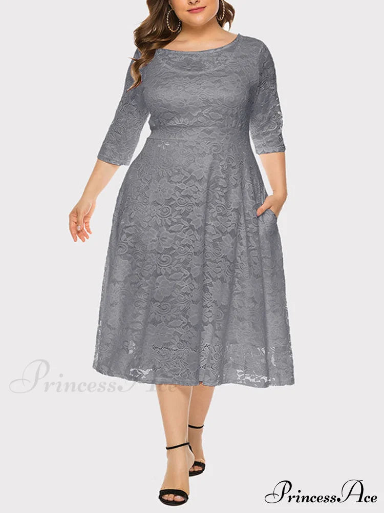 Lace Detail Graceful Bandeau Top Gray / XL