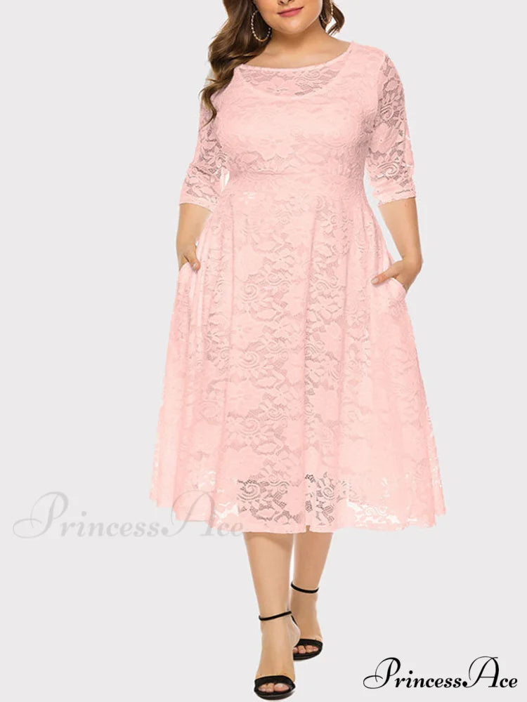 Lace Detail Graceful Bandeau Top Pink / XL