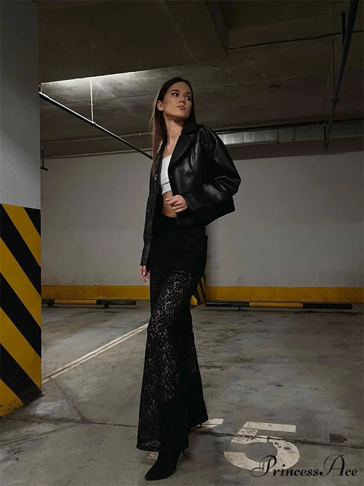 Lace Elegant Sheer Trousers