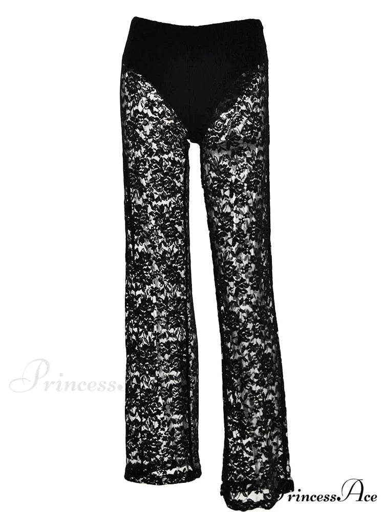 Lace Elegant Sheer Trousers