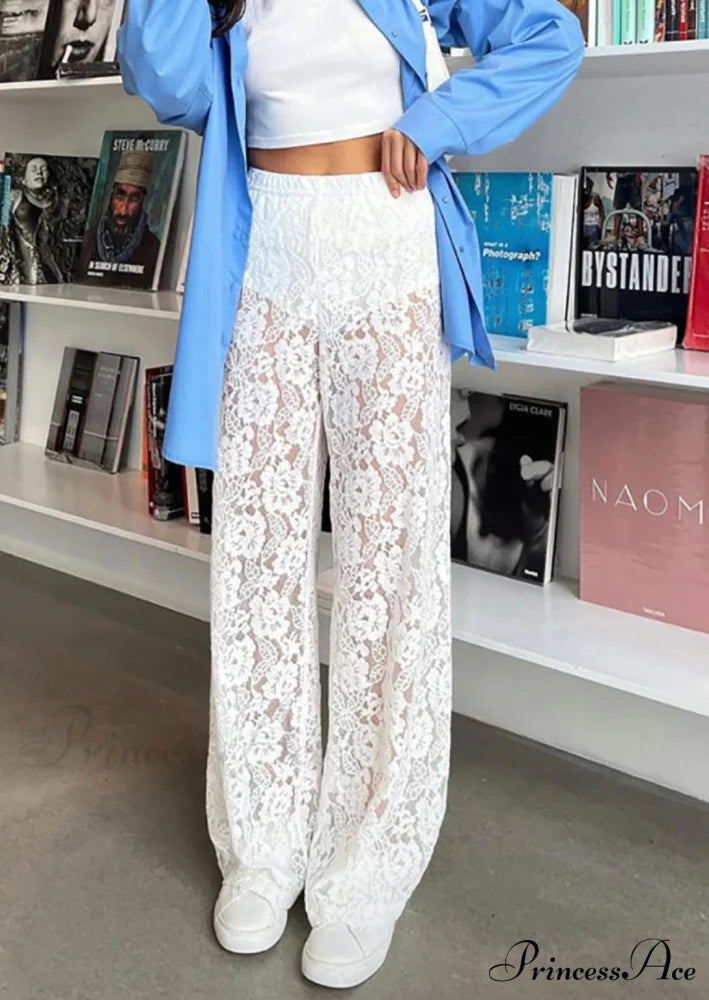 Lace Elegant Sheer Trousers
