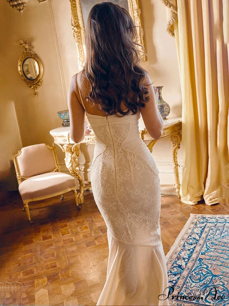 Lace Folded Sleek Bodycon Mermaid Holiday Dress vacationdress-250223