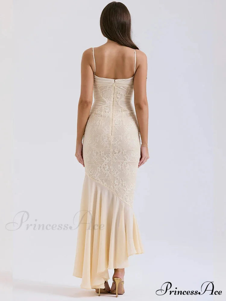 Lace Folded Sleek Bodycon Mermaid Holiday Dress vacationdress-250223