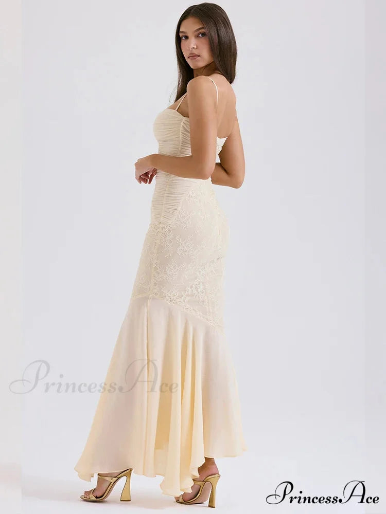 Lace Folded Sleek Bodycon Mermaid Holiday Dress vacationdress-250223