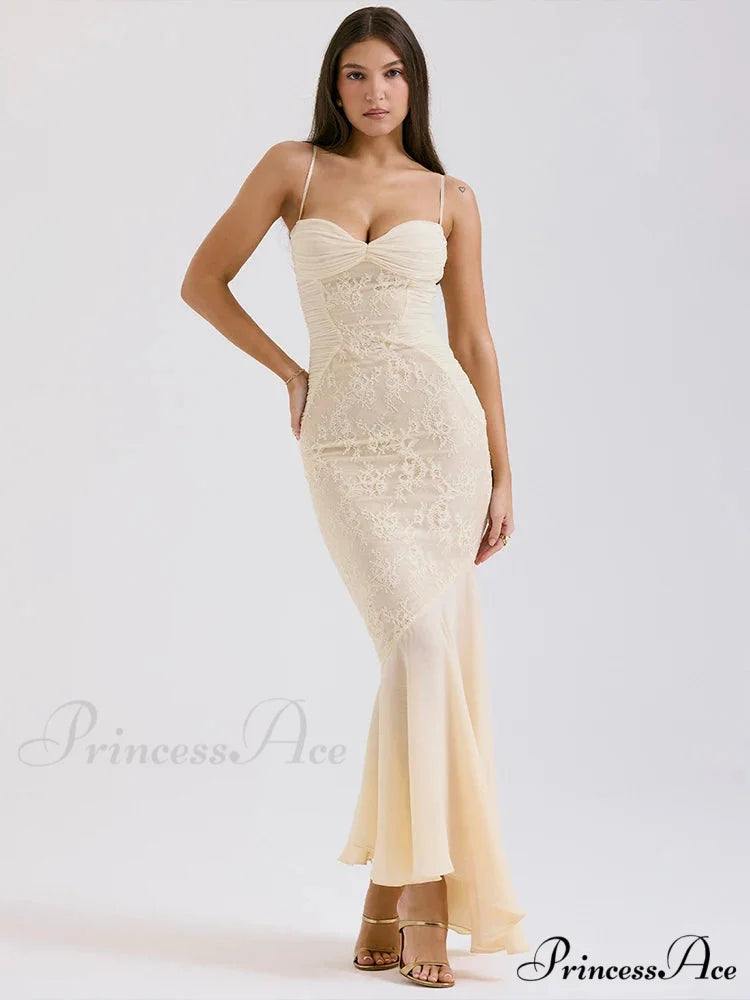 Lace Folded Sleek Bodycon Mermaid Holiday Dress vacationdress-250223