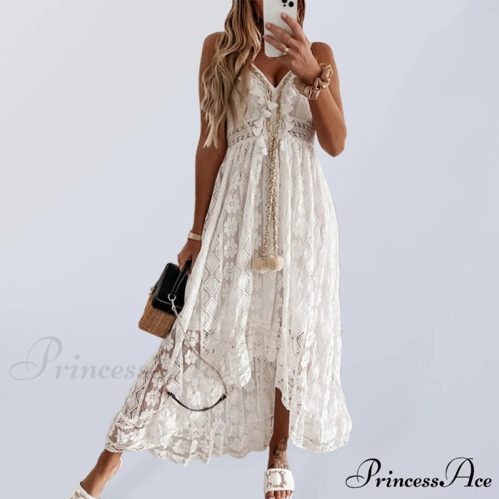 Lace Gown Slip for Elegant Women Cream / S